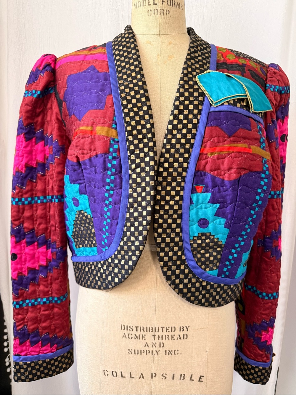 Jeanne Marc, Vintage Quilted Bolero Jacket sz L